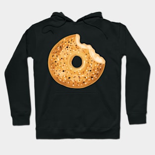 Half eaten bagel watercolor Hoodie